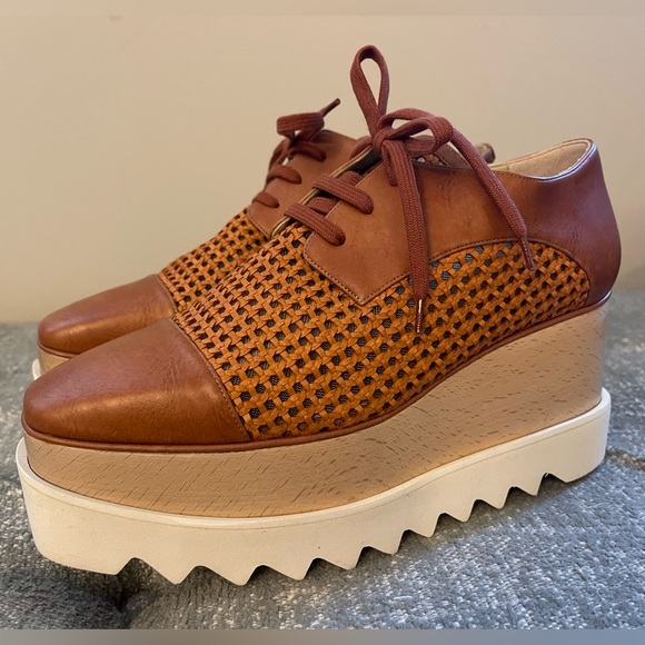 Stella McCartney Elyse Woven Platform Oxford Canyon/Bourbon - Picture 2 of 10